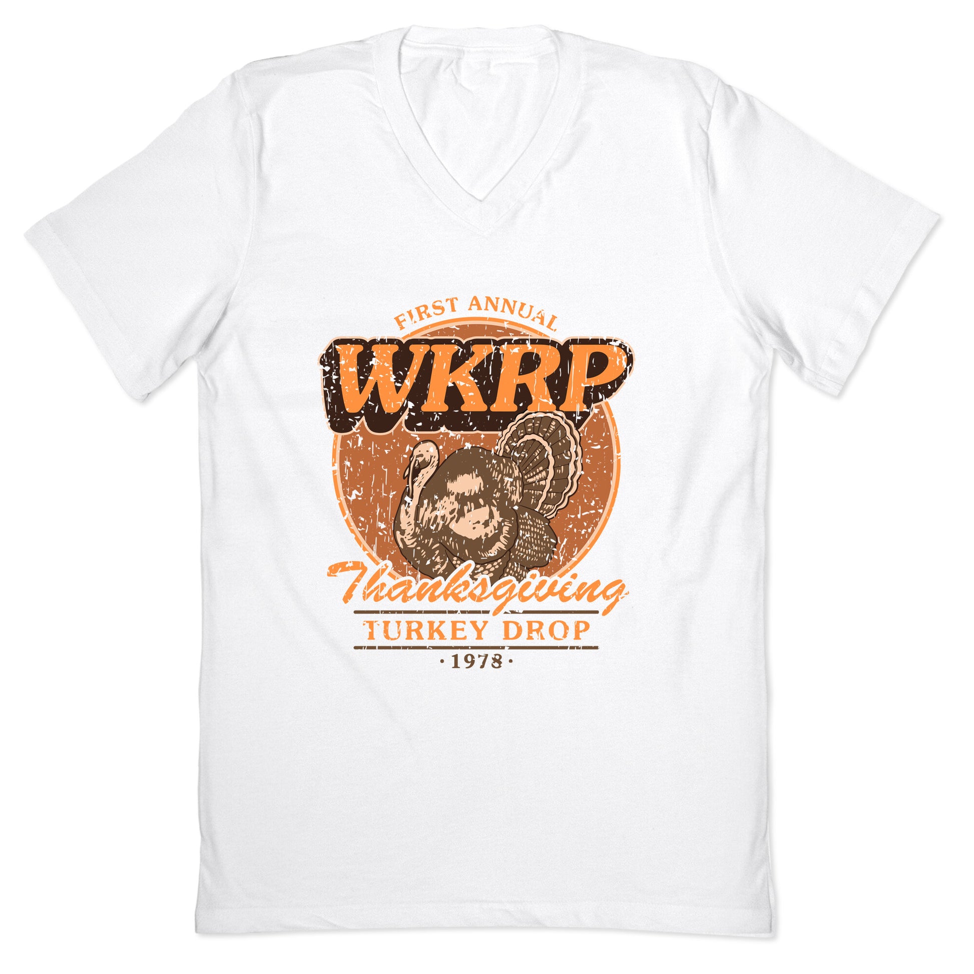 WKRP Turkey Drop V-Neck