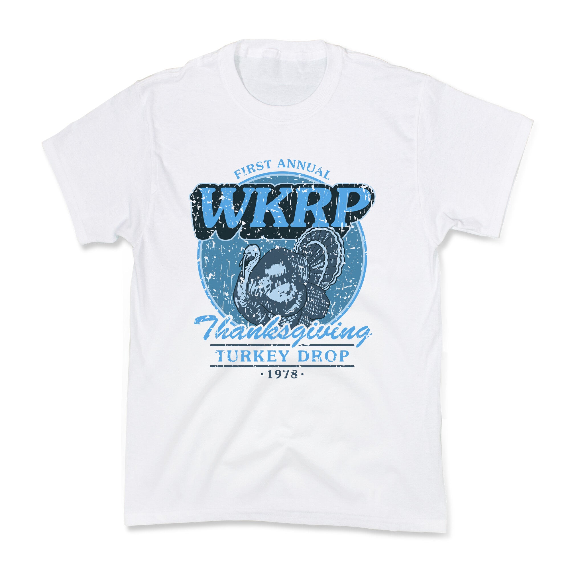 WKRP Turkey Drop Kids Tee