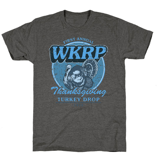 WKRP Turkey Drop Unisex Triblend Tee