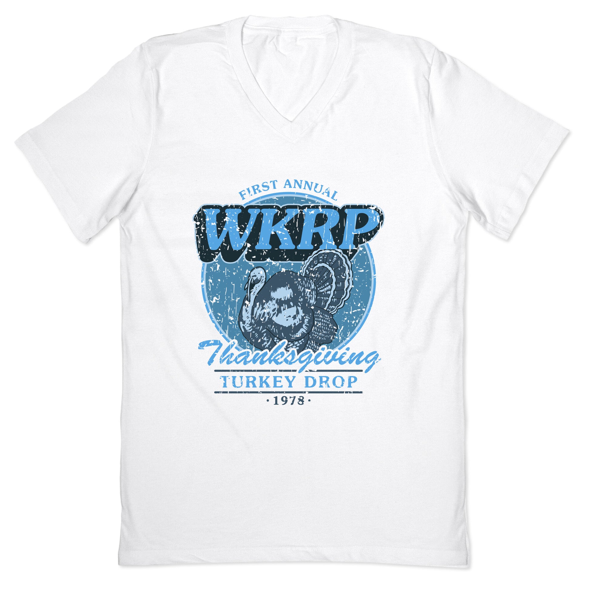 WKRP Turkey Drop V-Neck