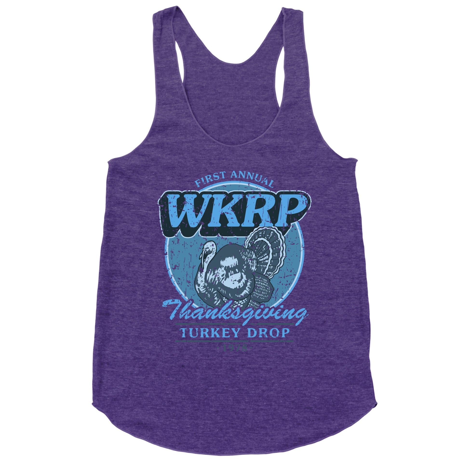 WKRP Turkey Drop Racerback Tank