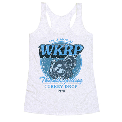 WKRP Turkey Drop Racerback Tank