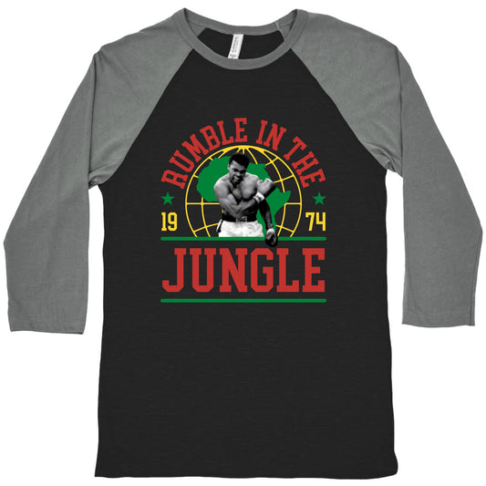 Rumble in the Jungle Baseball Tee