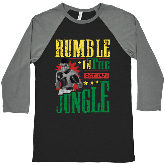 Rumble in the Jungle Baseball Tee