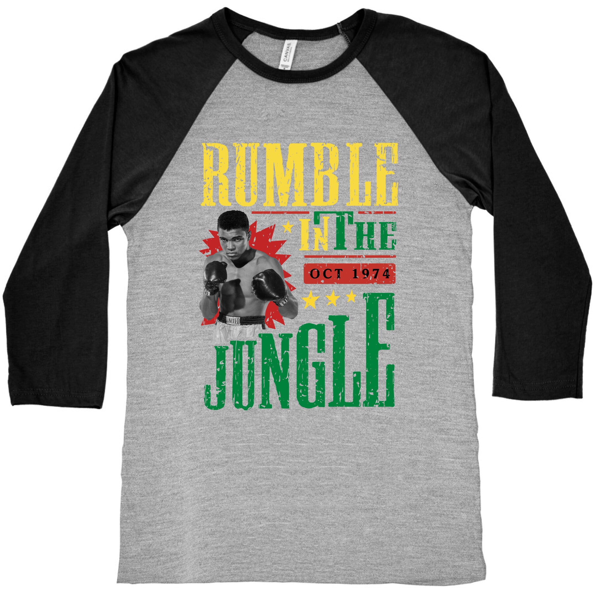 Rumble in the Jungle Baseball Tee