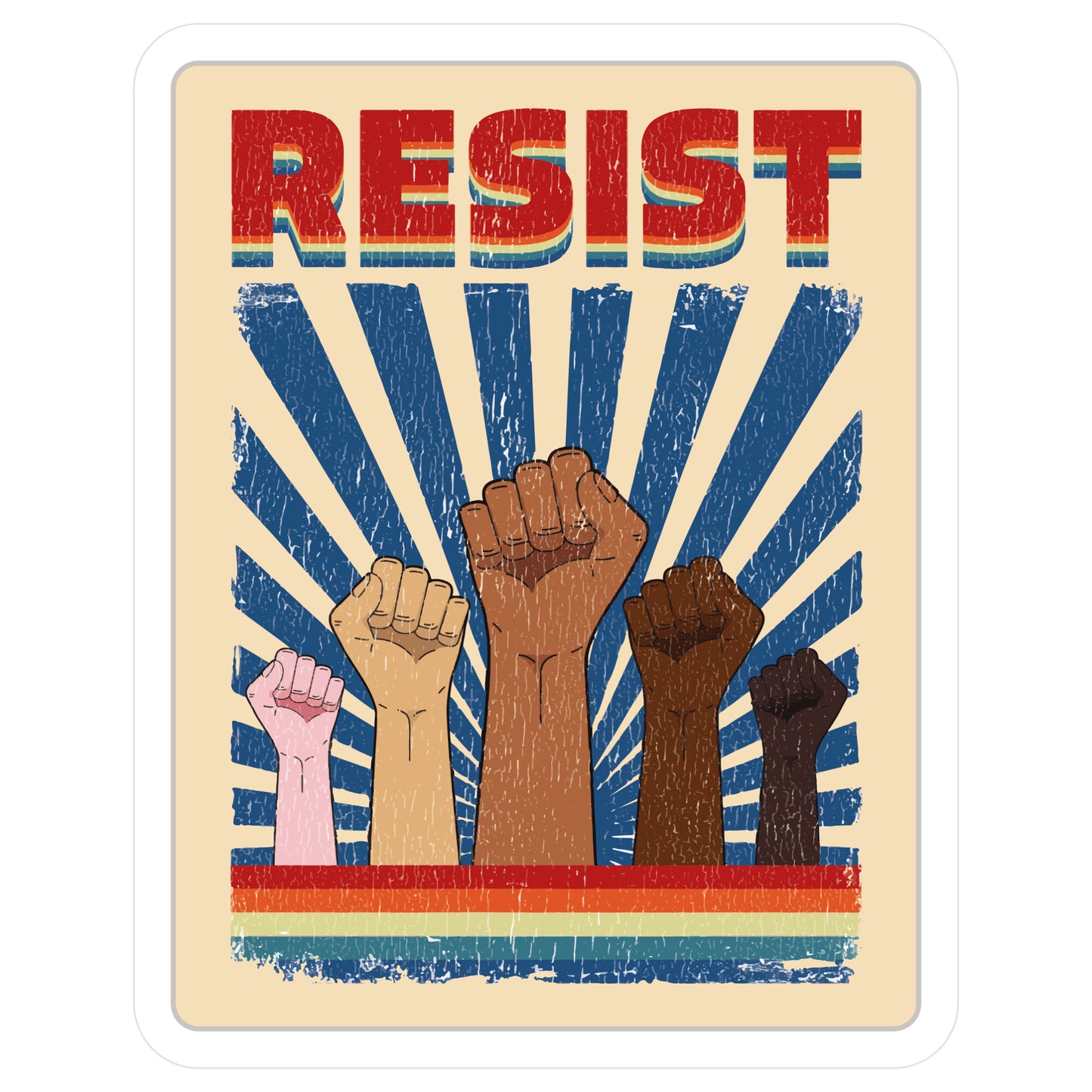 Resist Die Cut Sticker