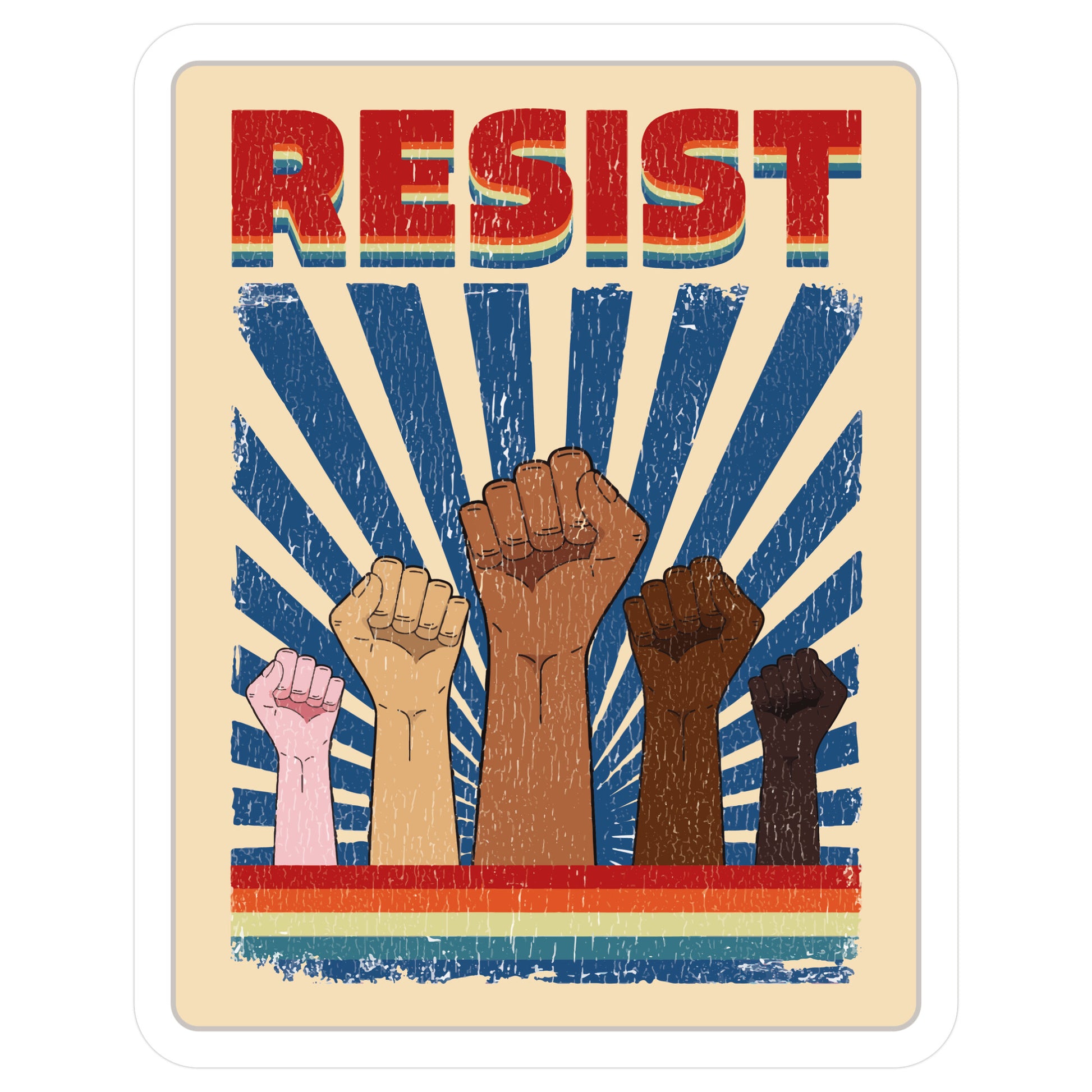 Resist Die Cut Sticker