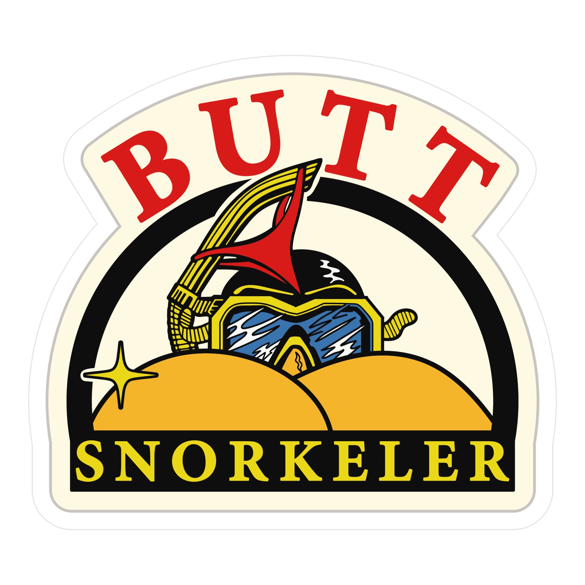 Butt Snorkeler Die Cut Sticker