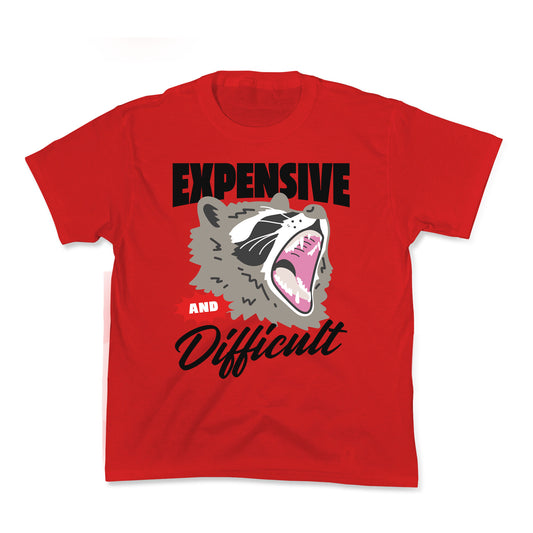 Expensive and Difficult Raccoon Kids Tee