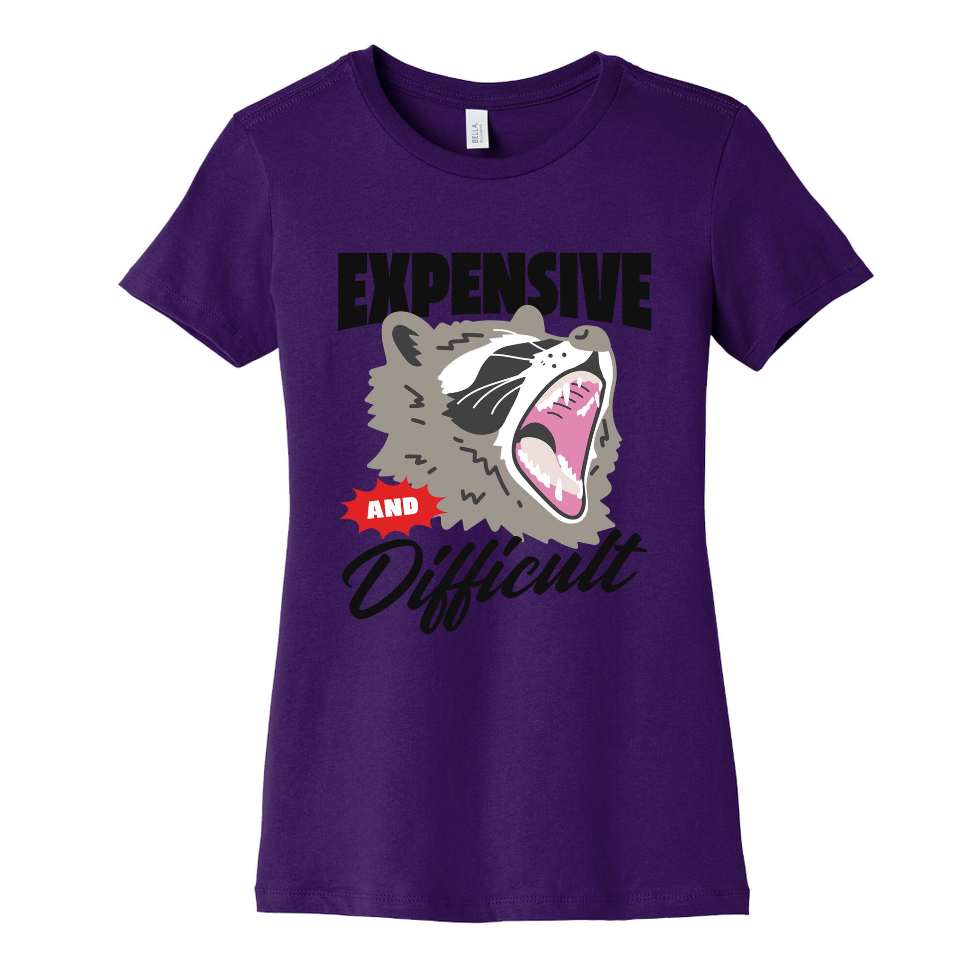 Expensive and Difficult Raccoon Womens Cotton Tee