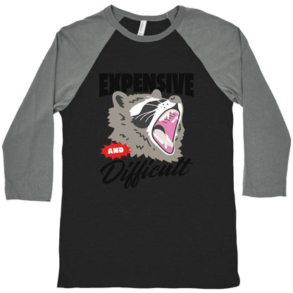 Expensive and Difficult Raccoon Baseball Tee