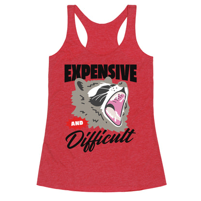 Expensive and Difficult Raccoon Racerback Tank