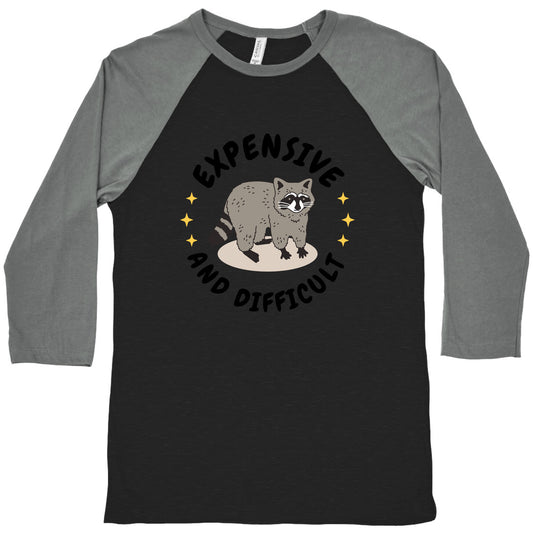 Expensive and Difficult Trash Animal Baseball Tee