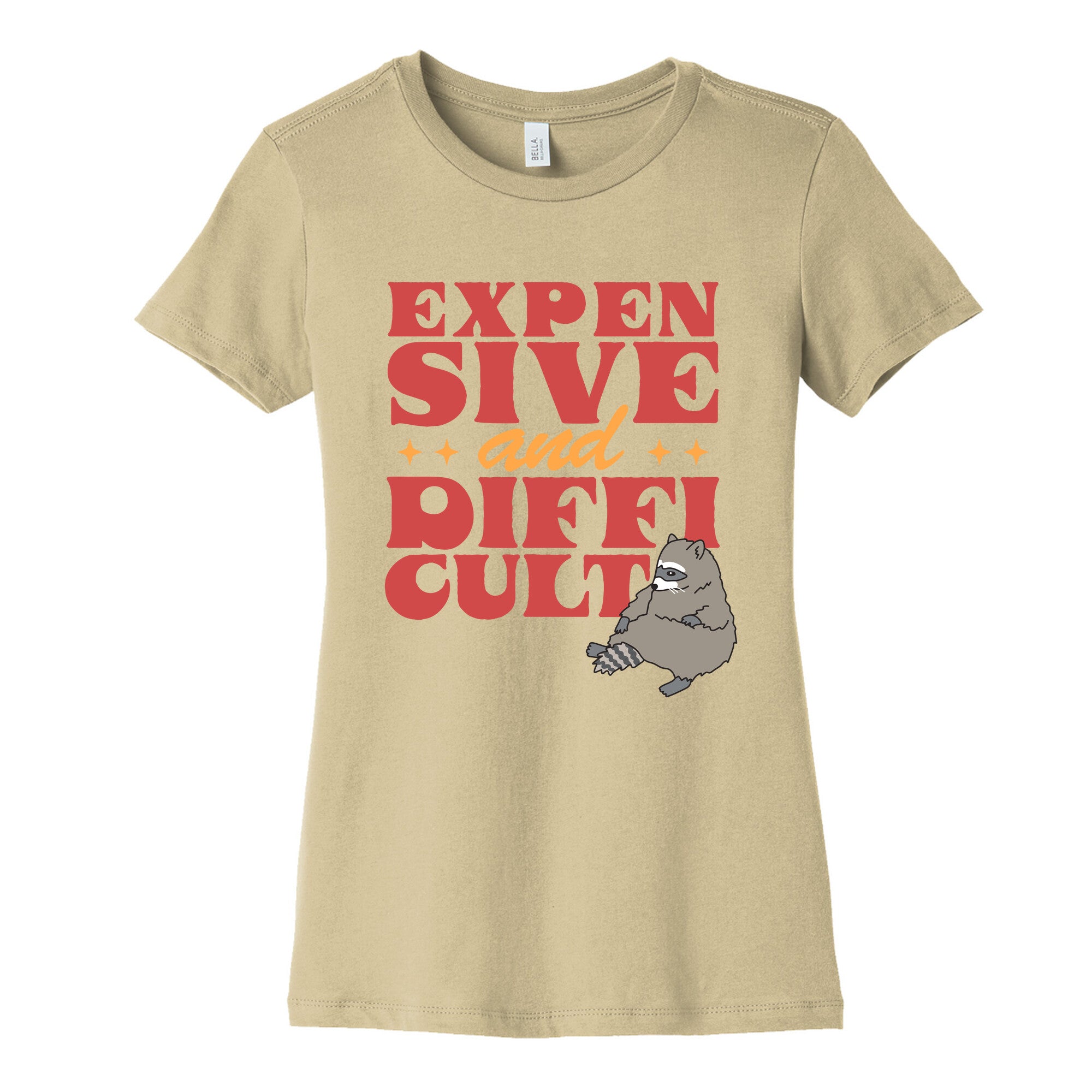 Raccoon Expensive and Difficult Womens Cotton Tee