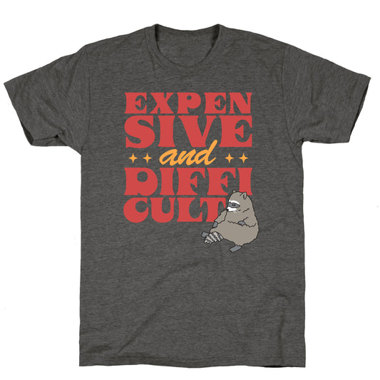 Raccoon Expensive and Difficult Unisex Triblend Tee
