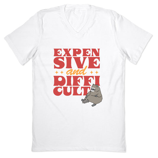 Raccoon Expensive and Difficult V-Neck