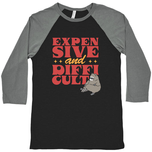 Raccoon Expensive and Difficult Baseball Tee