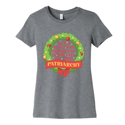 Fall of the Patriarchy Christmas Womens Cotton Tee