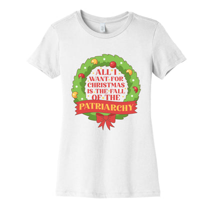 Fall of the Patriarchy Christmas Womens Cotton Tee
