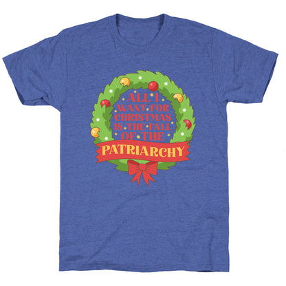 Fall of the Patriarchy Christmas Unisex Triblend Tee