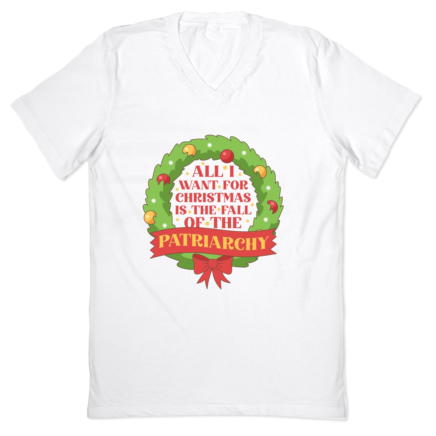 Fall of the Patriarchy Christmas V-Neck