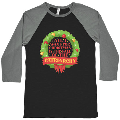 Fall of the Patriarchy Christmas Baseball Tee