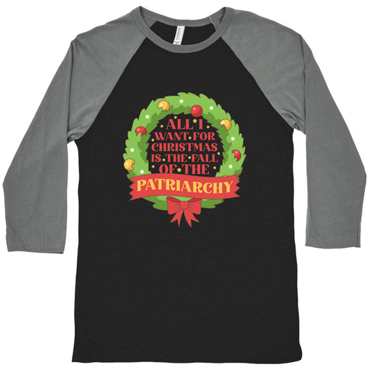 Fall of the Patriarchy Christmas Baseball Tee