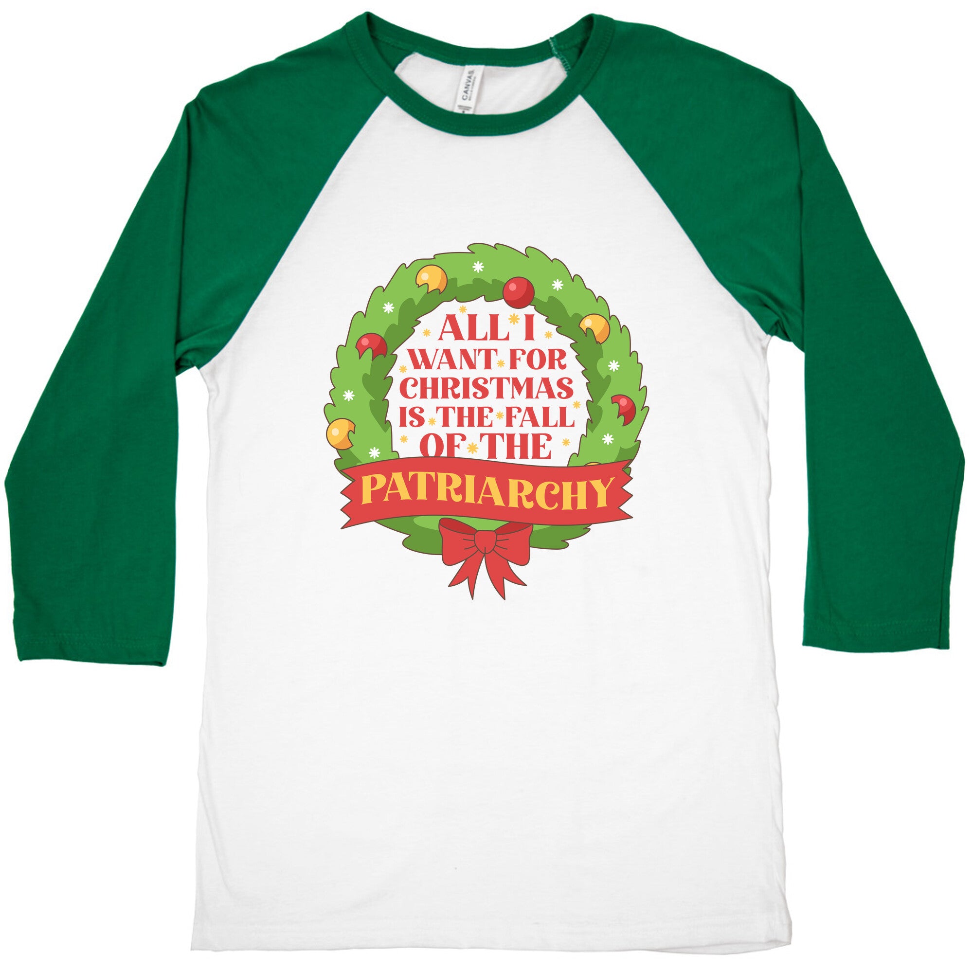 Fall of the Patriarchy Christmas Baseball Tee