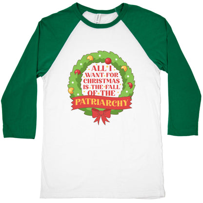 Fall of the Patriarchy Christmas Baseball Tee