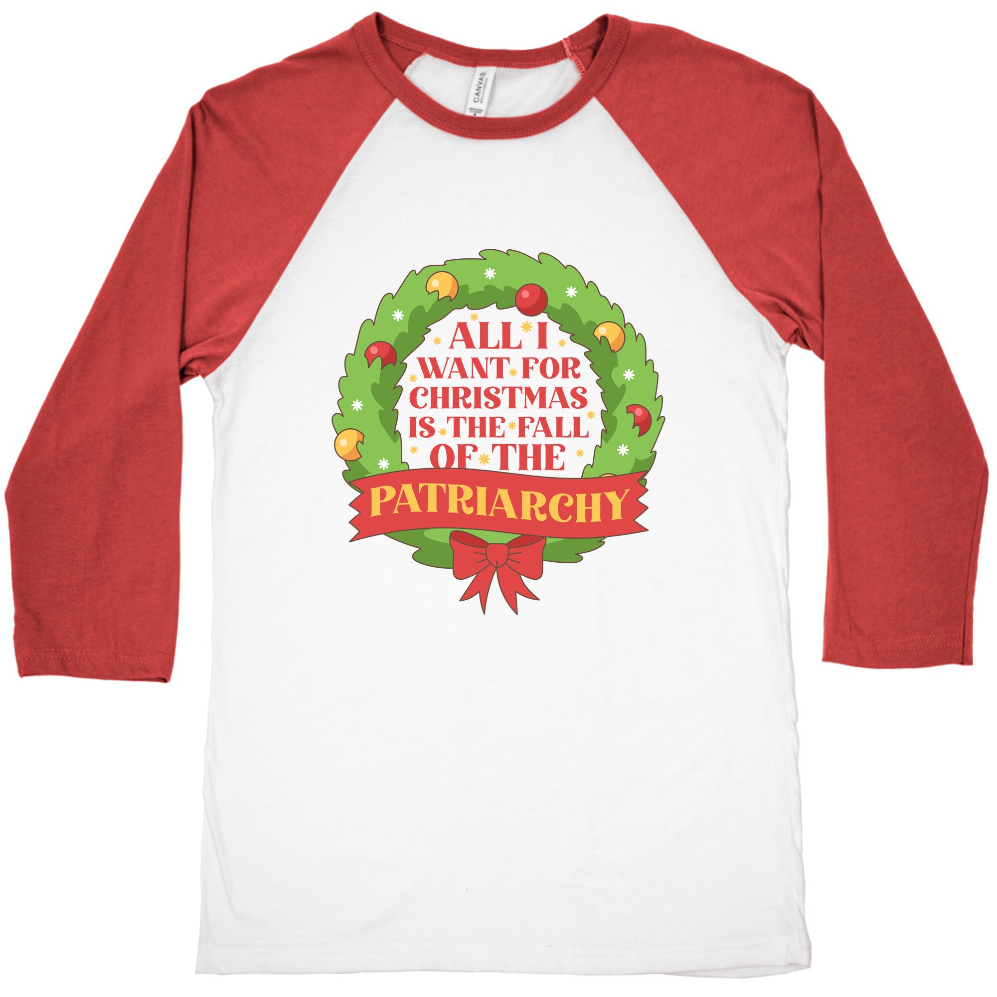 Fall of the Patriarchy Christmas Baseball Tee