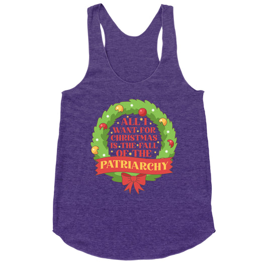 Fall of the Patriarchy Christmas Racerback Tank
