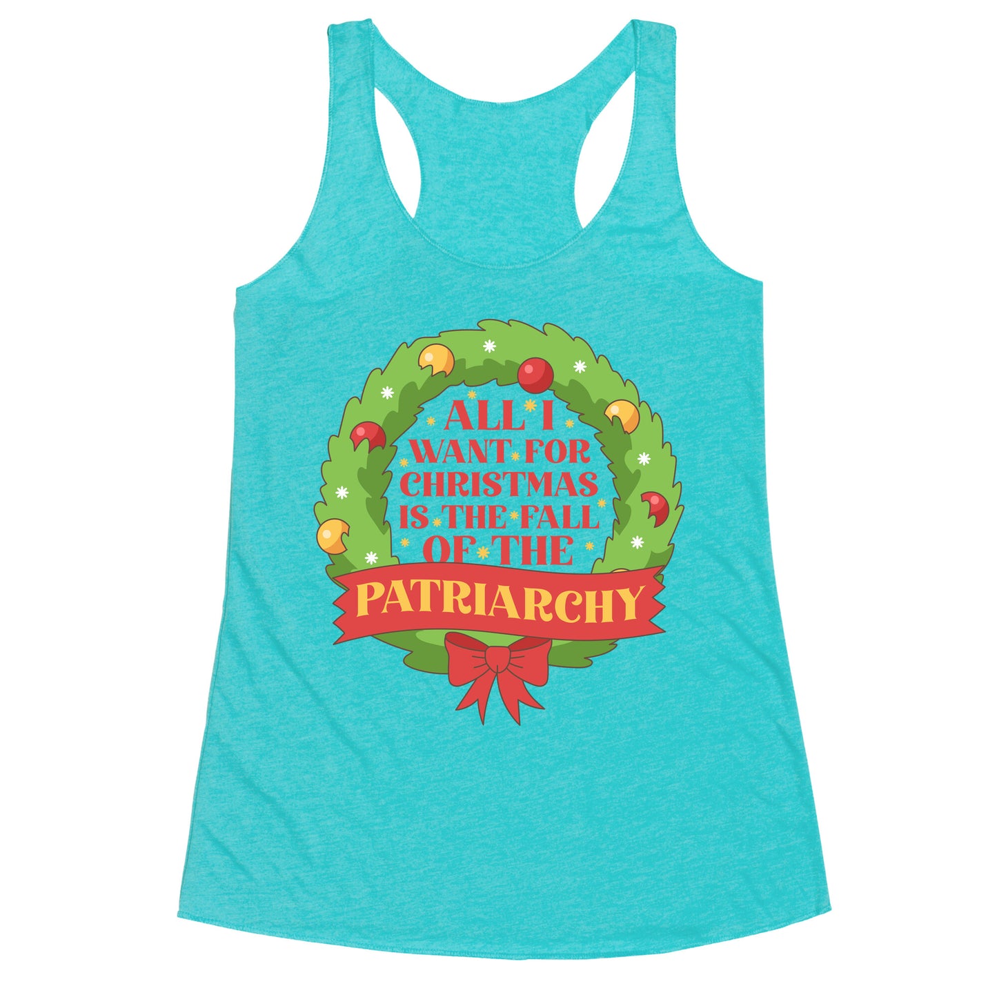 Fall of the Patriarchy Christmas Racerback Tank