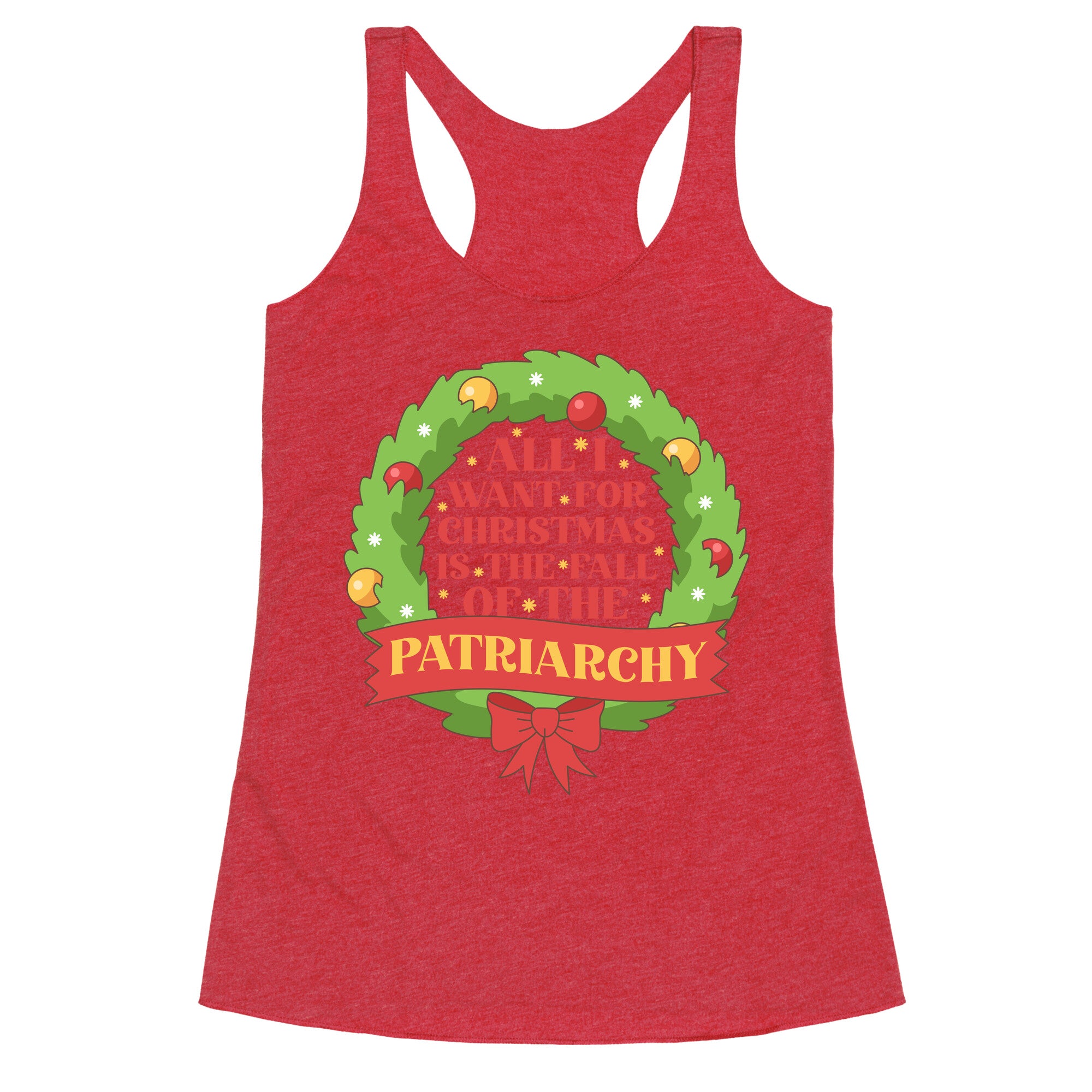 Fall of the Patriarchy Christmas Racerback Tank