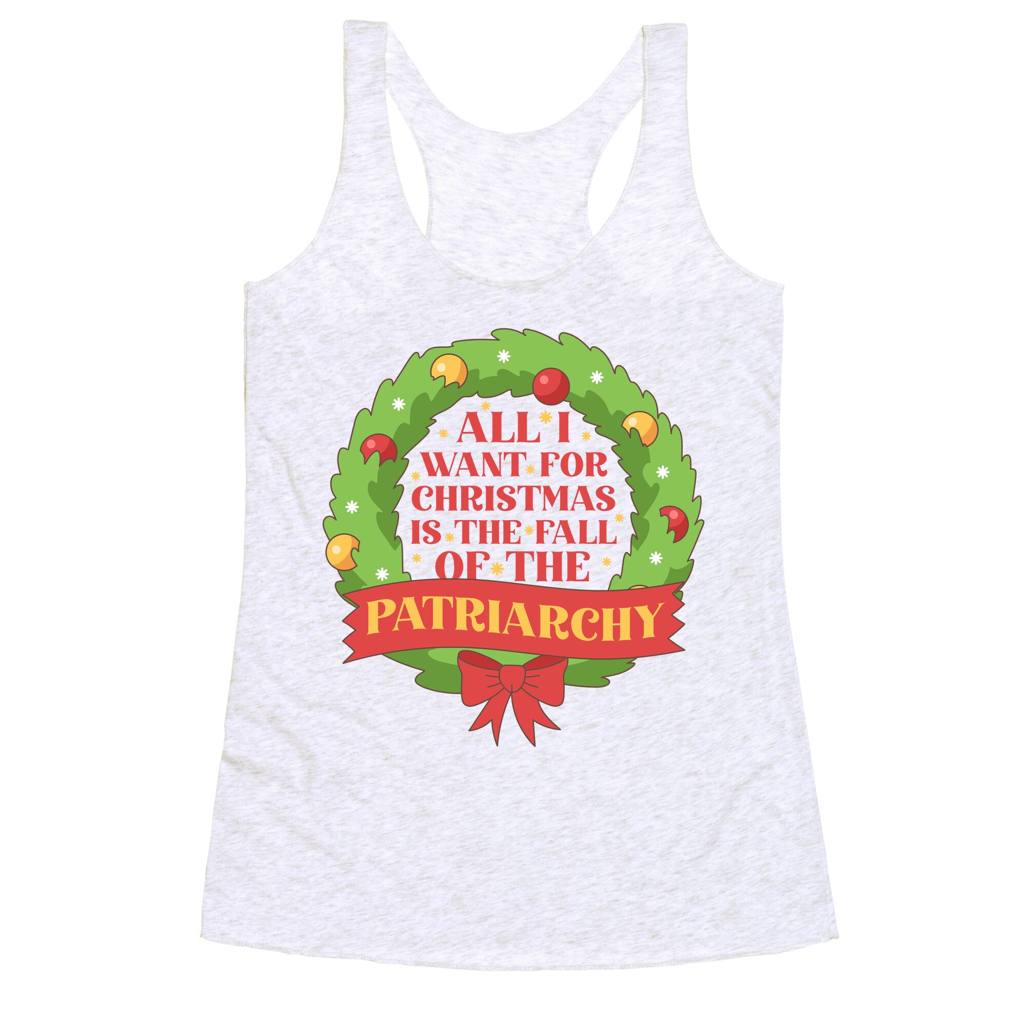 Fall of the Patriarchy Christmas Racerback Tank