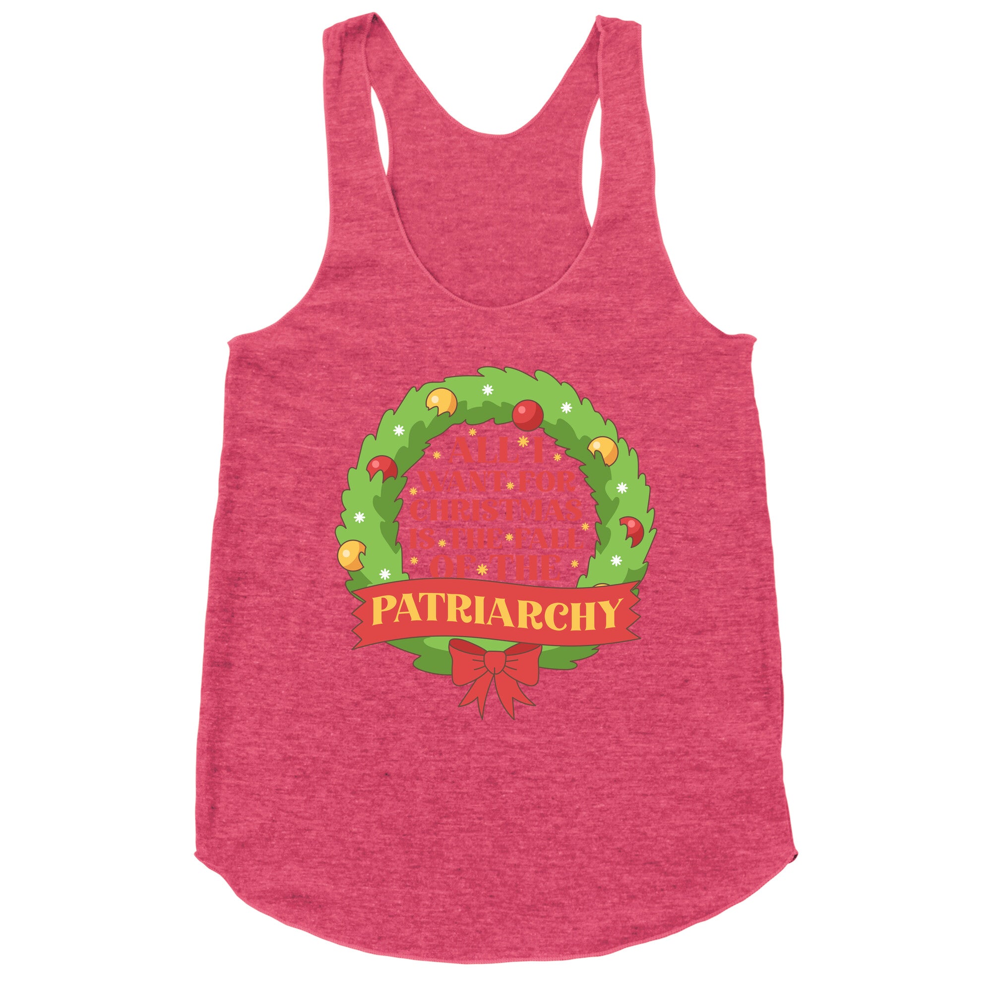 Fall of the Patriarchy Christmas Racerback Tank