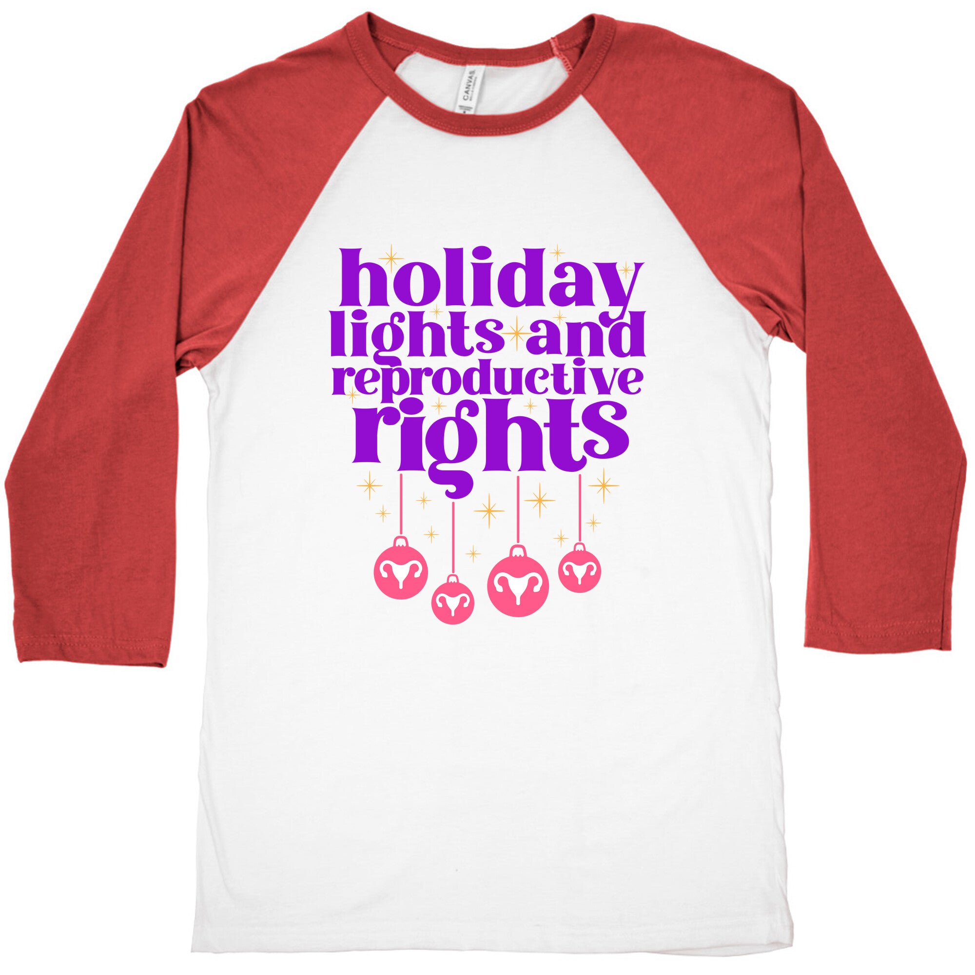 Holiday Lights & Reproductive Rights Baseball Tee