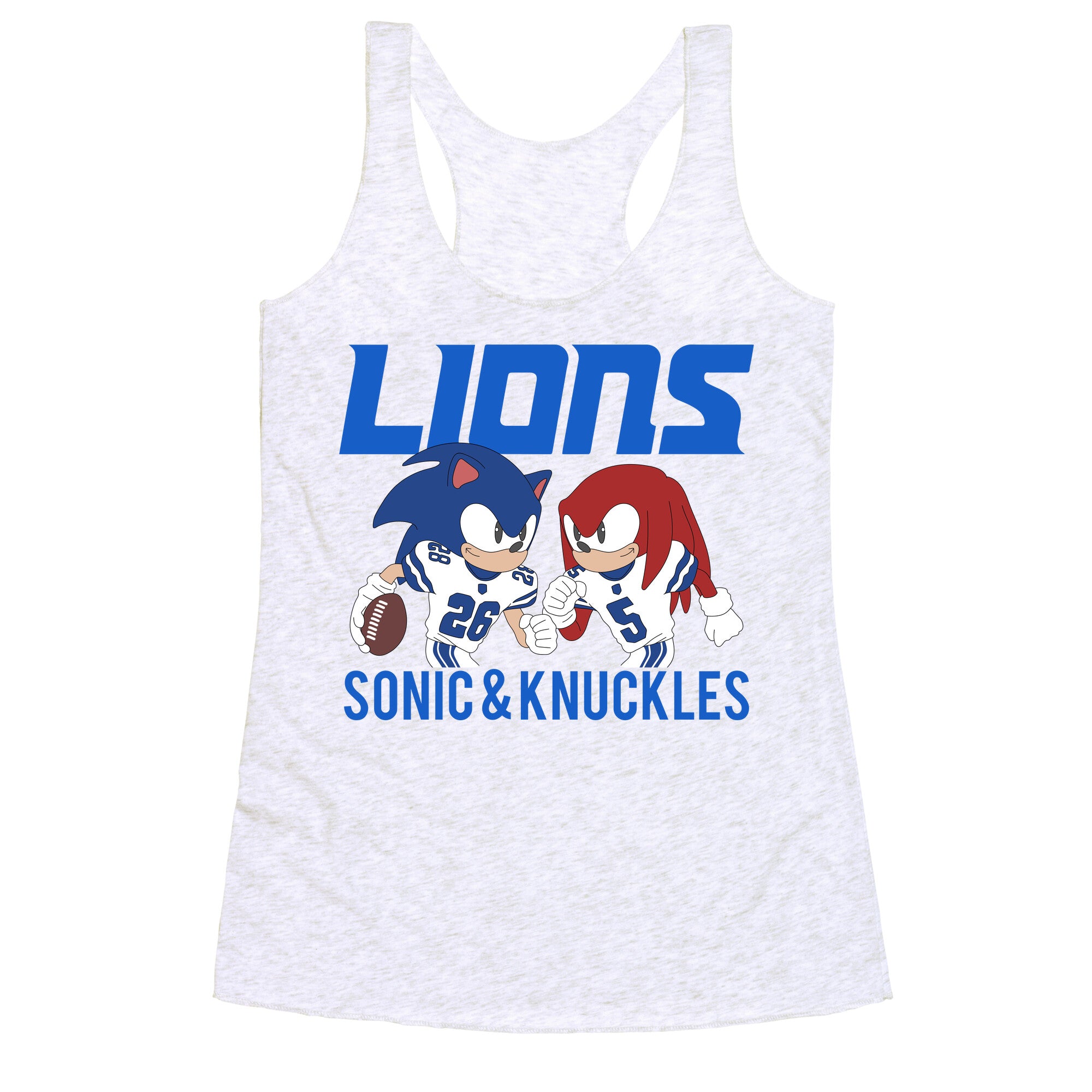 Lions Sonic and Knuckles Racerback Tank