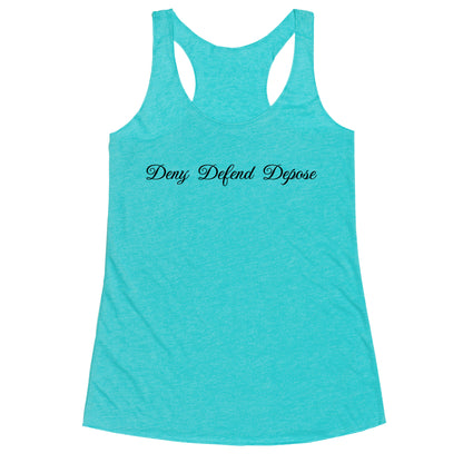 Deny Defend Depose 2 Racerback Tank