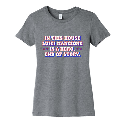 In This House Luigi Is A Hero Womens Cotton Tee
