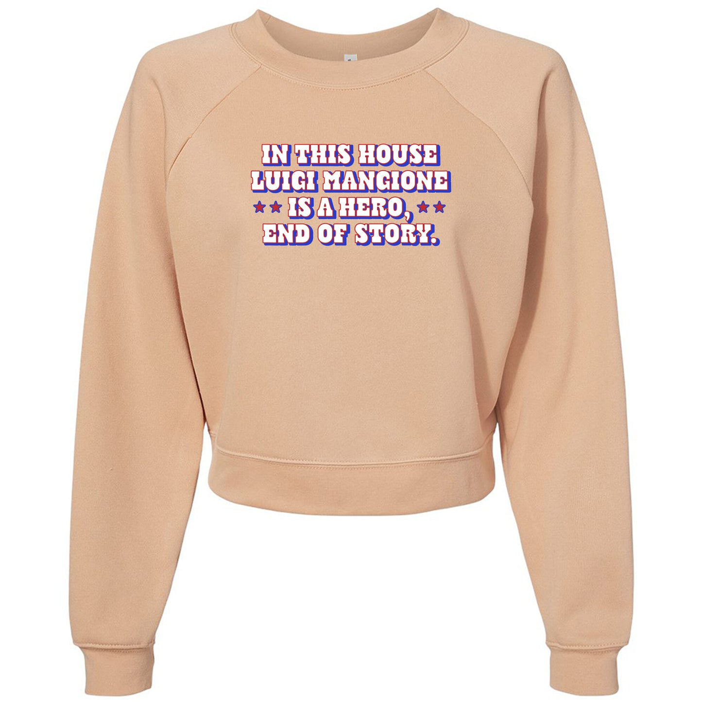 In This House Luigi Is A Hero Womens Raglan Pullover Fleece