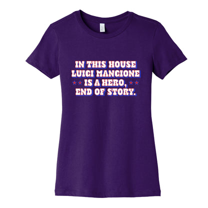 In This House Luigi Is A Hero Womens Cotton Tee
