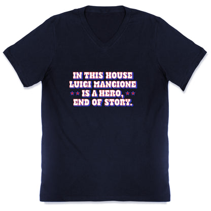 In This House Luigi Is A Hero V-Neck