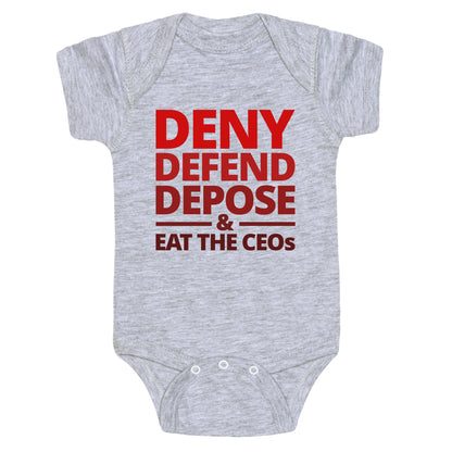 Deny Defend Depose Eat the CEOs Baby One-Piece