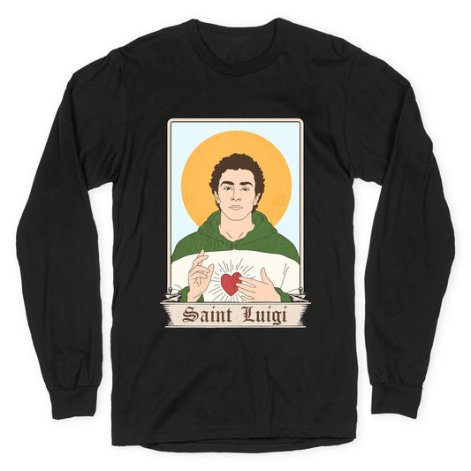 Saint Luigi Mangione Cartoon Longsleeve Tee