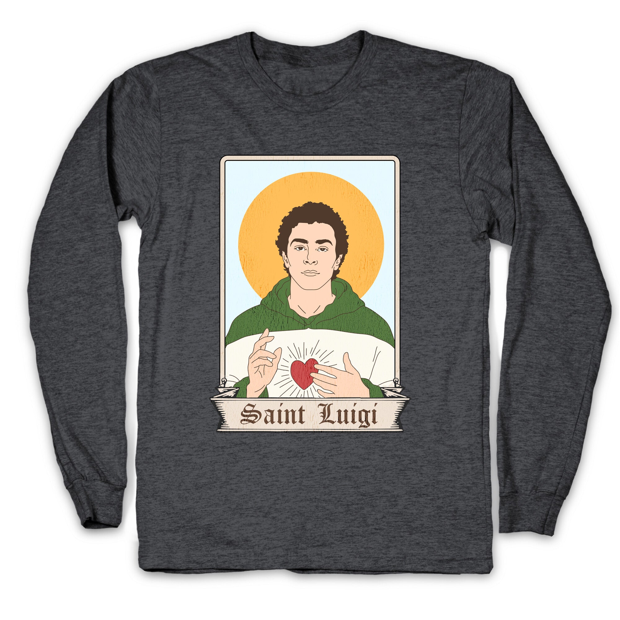 Saint Luigi Mangione Cartoon Longsleeve Tee