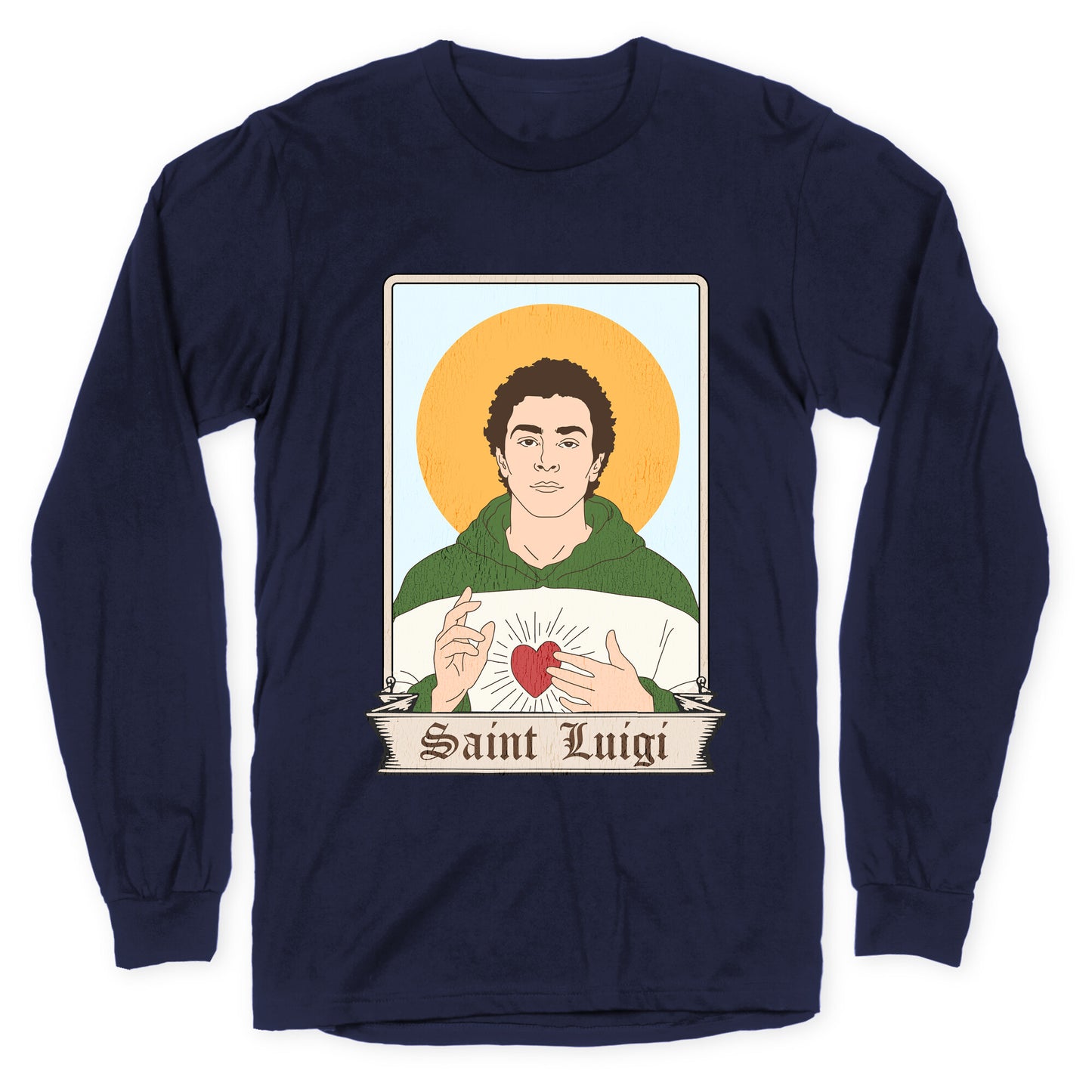 Saint Luigi Mangione Cartoon Longsleeve Tee