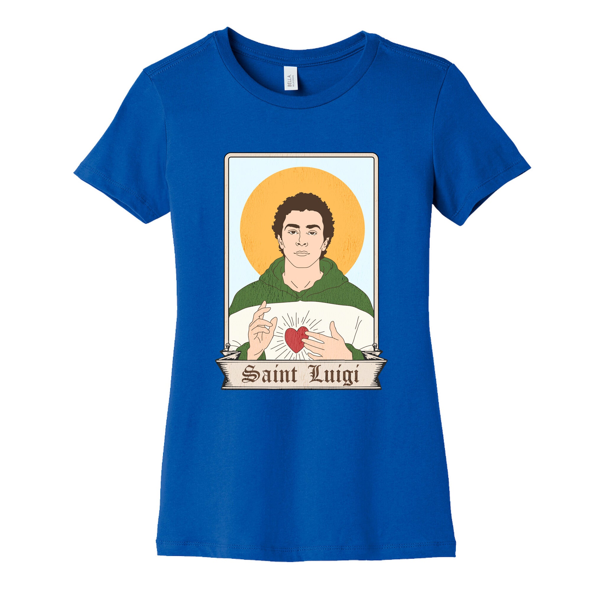Saint Luigi Mangione Cartoon Womens Cotton Tee