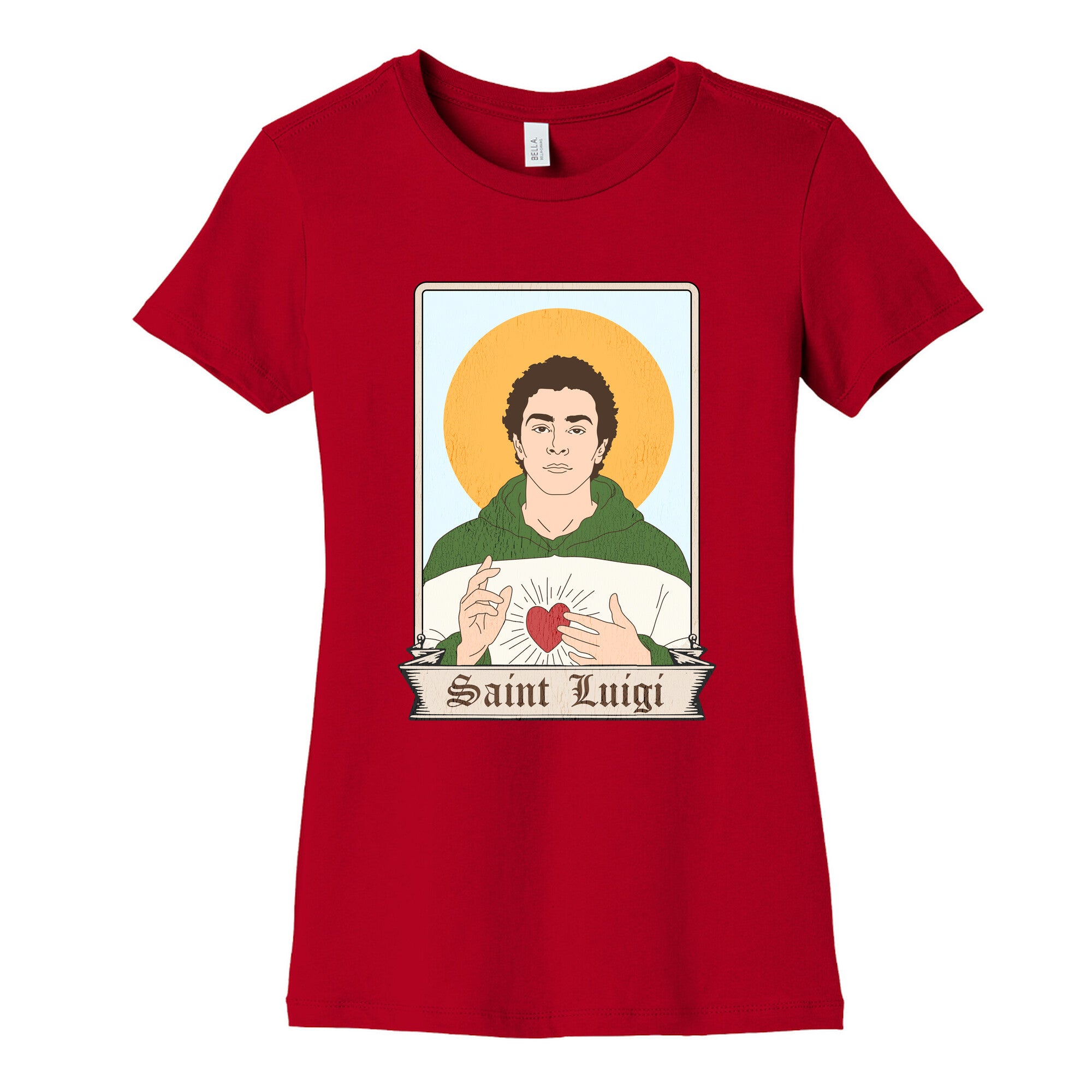 Saint Luigi Mangione Cartoon Womens Cotton Tee