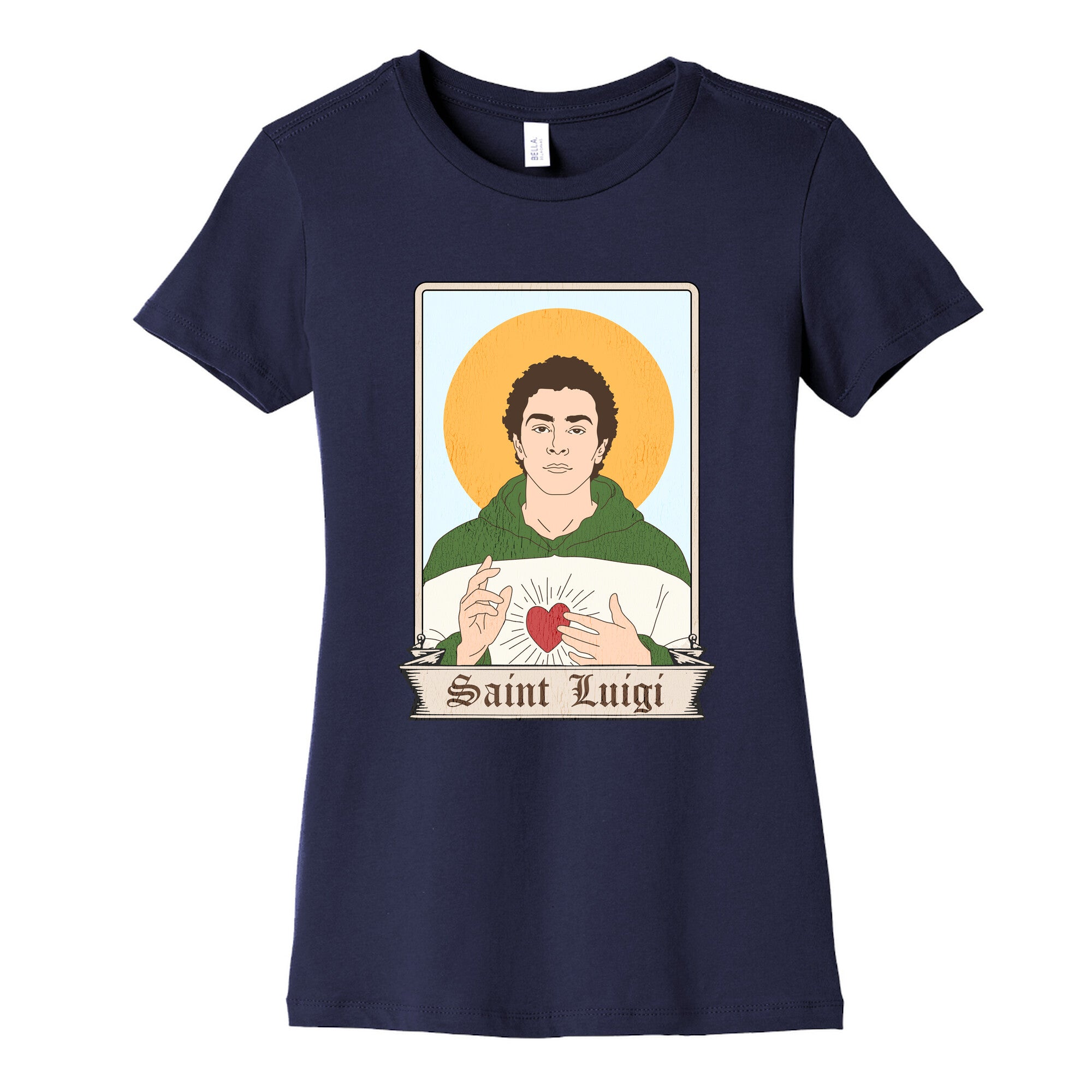 Saint Luigi Mangione Cartoon Womens Cotton Tee