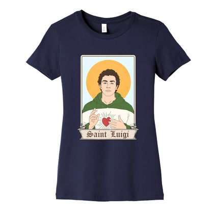Saint Luigi Mangione Cartoon Womens Cotton Tee